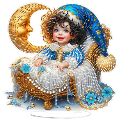 2D Flat DIY Sleeping Baby Acrylic Diamond Painting Tabletop Ornaments Kit Gifts