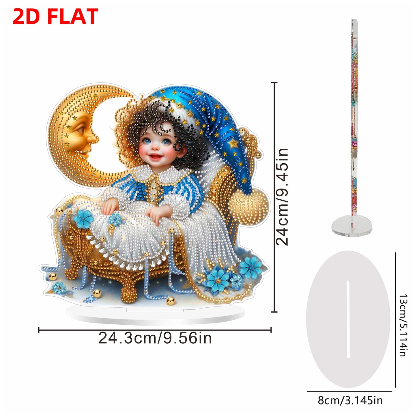 2D Flat DIY Sleeping Baby Acrylic Diamond Painting Tabletop Ornaments Kit Gifts