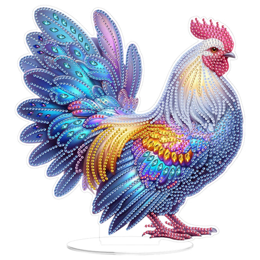 2D Flat DIY Chicken Acrylic Diamond Painting Tabletop Ornaments Kit Home Decor