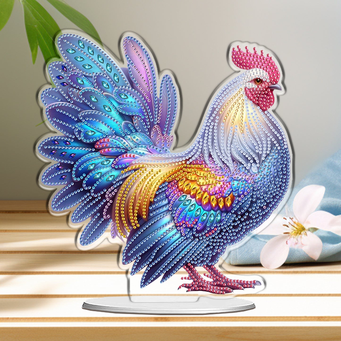 2D Flat DIY Chicken Acrylic Diamond Painting Tabletop Ornaments Kit Home Decor