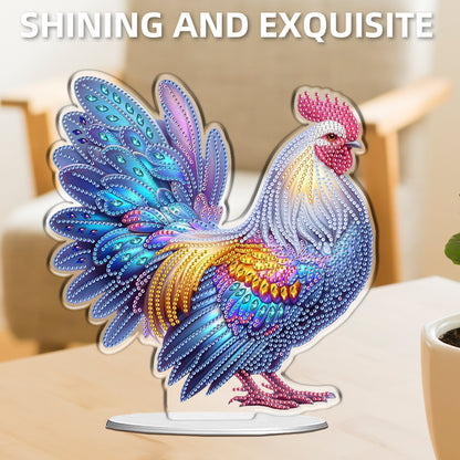 2D Flat DIY Chicken Acrylic Diamond Painting Tabletop Ornaments Kit Home Decor