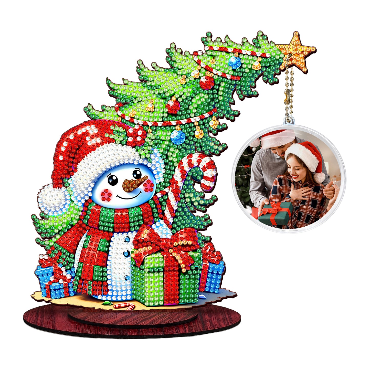 Photo Christmas Tree 5D DIY Diamond Art Tabletop Wood Decorations Ornament Kits