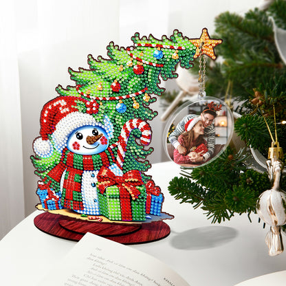 Photo Christmas Tree 5D DIY Diamond Art Tabletop Wood Decorations Ornament Kits