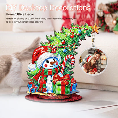 Photo Christmas Tree 5D DIY Diamond Art Tabletop Wood Decorations Ornament Kits