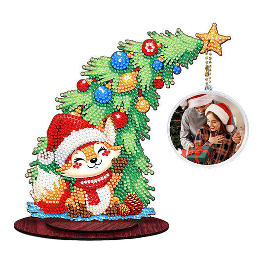 Photo Christmas Tree 5D DIY Diamond Art Tabletop Wood Decorations Ornament Kits