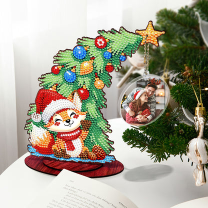 Photo Christmas Tree 5D DIY Diamond Art Tabletop Wood Decorations Ornament Kits