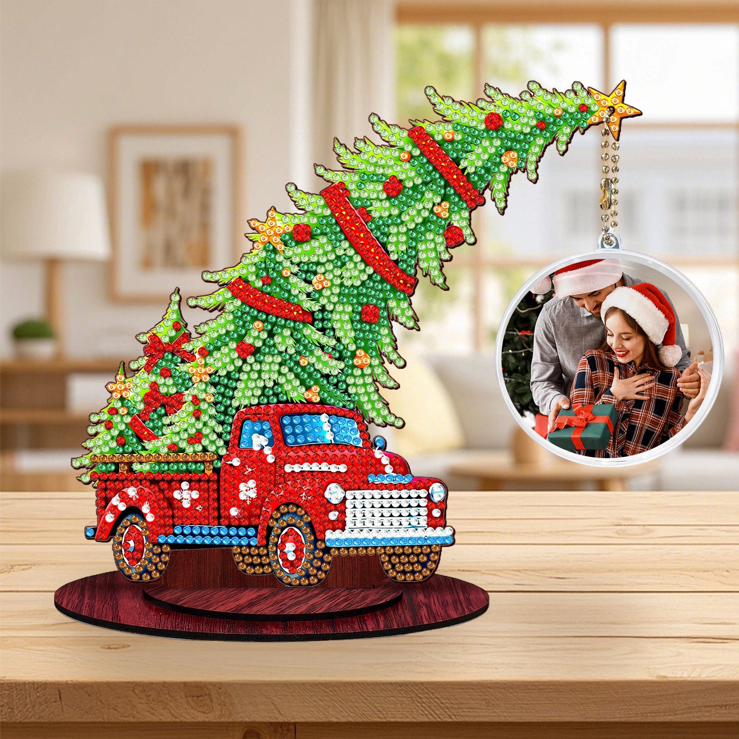Photo Christmas Tree 5D DIY Diamond Art Tabletop Wood Decorations Ornament Kits