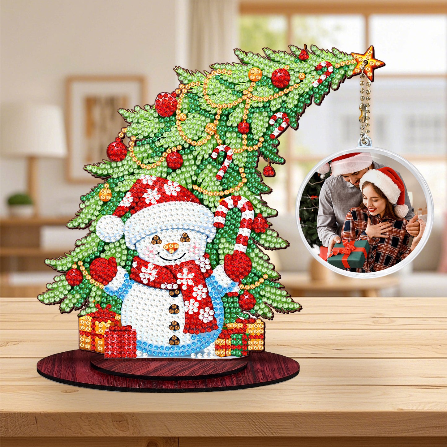 Photo Christmas Tree 5D DIY Diamond Art Tabletop Wood Decorations Ornament Kits