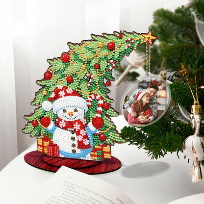 Photo Christmas Tree 5D DIY Diamond Art Tabletop Wood Decorations Ornament Kits