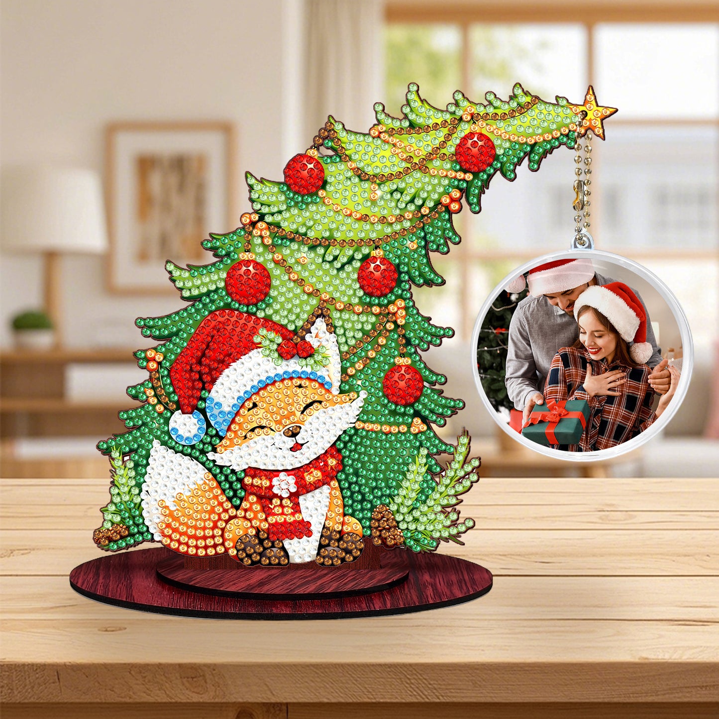 Photo Christmas Tree 5D DIY Diamond Art Tabletop Wood Decorations Ornament Kits