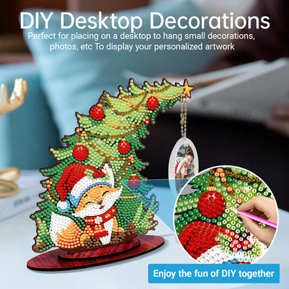 Photo Christmas Tree 5D DIY Diamond Art Tabletop Wood Decorations Ornament Kits