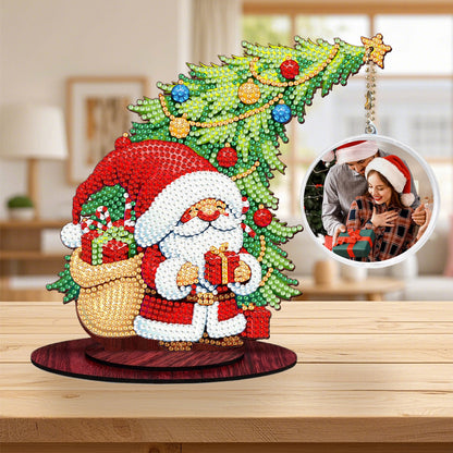 Photo Christmas Tree 5D DIY Diamond Art Tabletop Wood Decorations Ornament Kits
