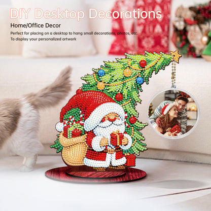 Photo Christmas Tree 5D DIY Diamond Art Tabletop Wood Decorations Ornament Kits