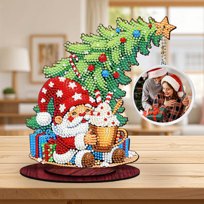 Photo Christmas Tree 5D DIY Diamond Art Tabletop Wood Decorations Ornament Kits