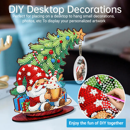 Photo Christmas Tree 5D DIY Diamond Art Tabletop Wood Decorations Ornament Kits