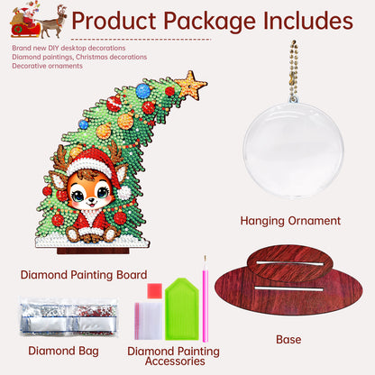 Photo Christmas Tree 5D DIY Diamond Art Tabletop Wood Decorations Ornament Kits