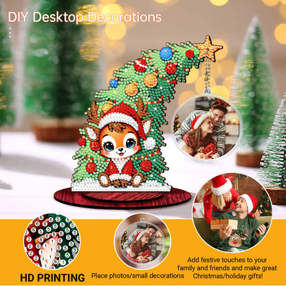 Photo Christmas Tree 5D DIY Diamond Art Tabletop Wood Decorations Ornament Kits
