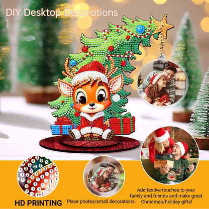 Photo Christmas Tree 5D DIY Diamond Art Tabletop Wood Decorations Ornament Kits