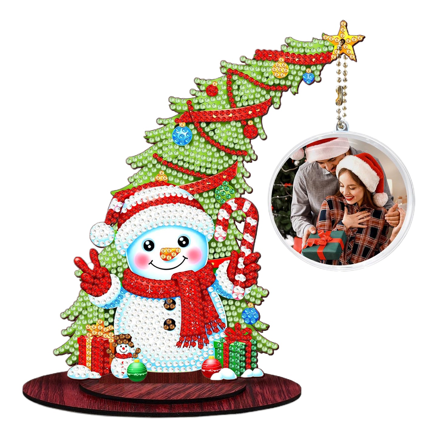 Photo Christmas Tree 5D DIY Diamond Art Tabletop Wood Decorations Ornament Kits