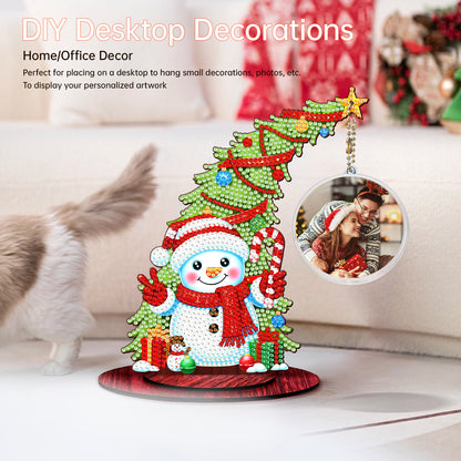 Photo Christmas Tree 5D DIY Diamond Art Tabletop Wood Decorations Ornament Kits