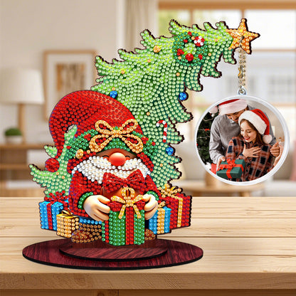 Photo Christmas Tree 5D DIY Diamond Art Tabletop Wood Decorations Ornament Kits