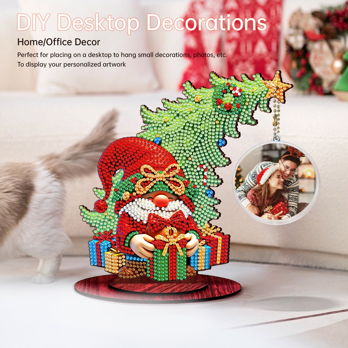 Photo Christmas Tree 5D DIY Diamond Art Tabletop Wood Decorations Ornament Kits