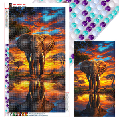 Elephant - Full Round Drill Diamond Painting 40*70CM
