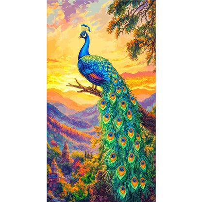 Peacock - Full Round Drill Diamond Painting 40*70CM