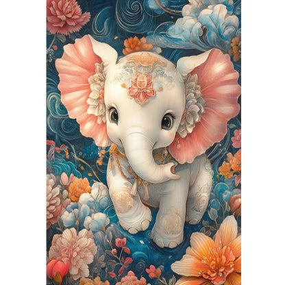 Auspicious Elephant - 11CT Stamped Cross Stitch 50*70CM (Mona Lisa Brand)