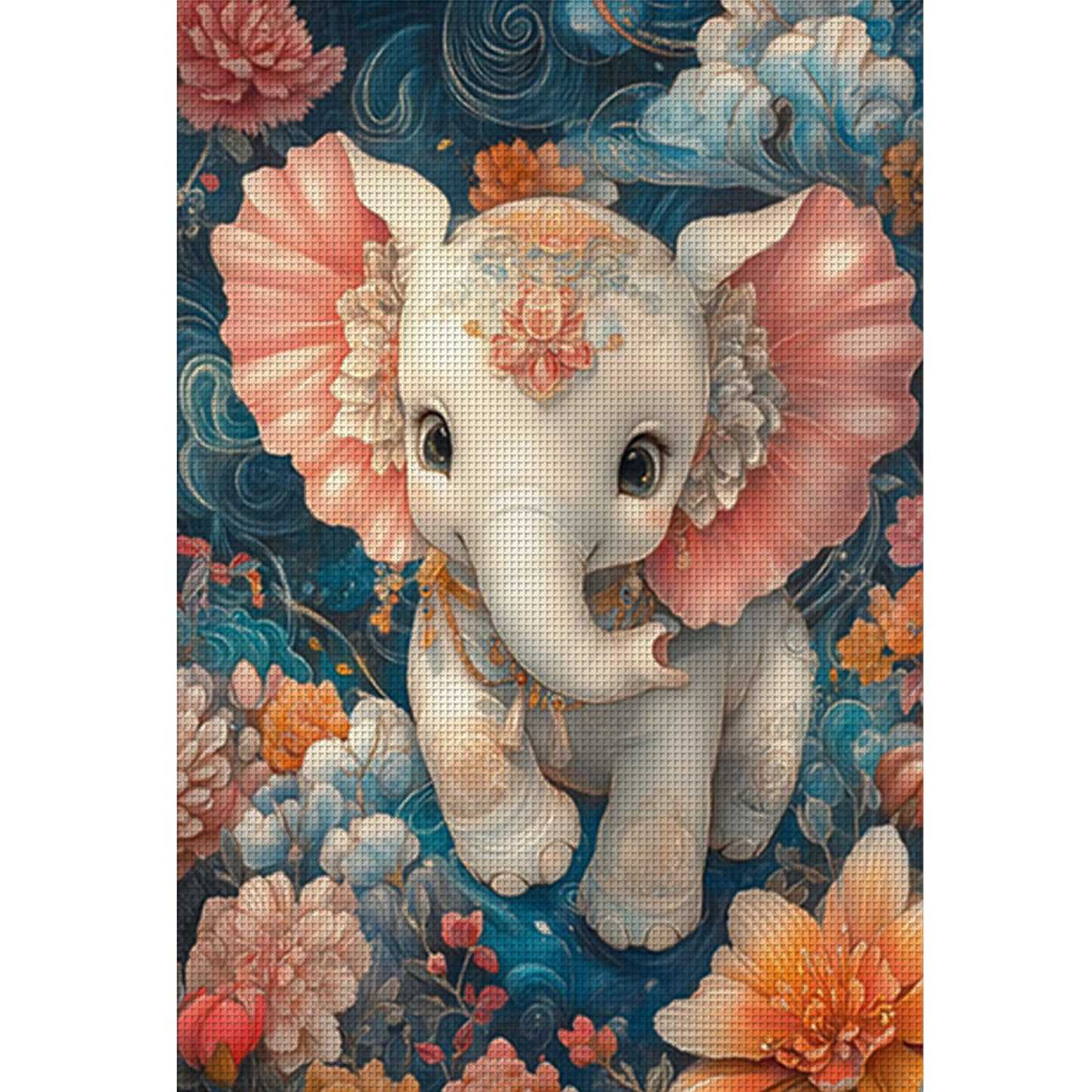Auspicious Elephant - 11CT Stamped Cross Stitch 50*70CM (Mona Lisa Brand)