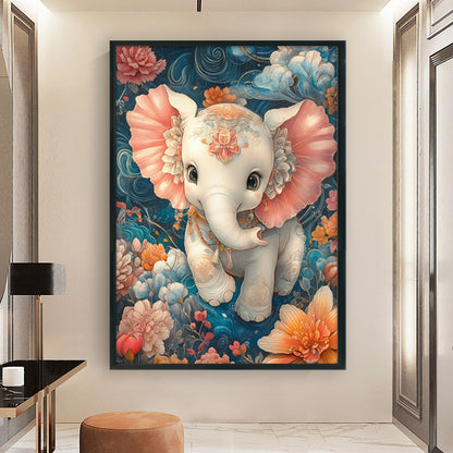 Auspicious Elephant - 11CT Stamped Cross Stitch 50*70CM (Mona Lisa Brand)