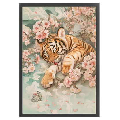 Peach Blossom Tiger - 11CT Stamped Cross Stitch 50*70CM (Mona Lisa Brand)
