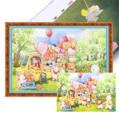 Little White Bear Paradise - 11CT Stamped Cross Stitch 80*50CM (Mona Lisa Brand)