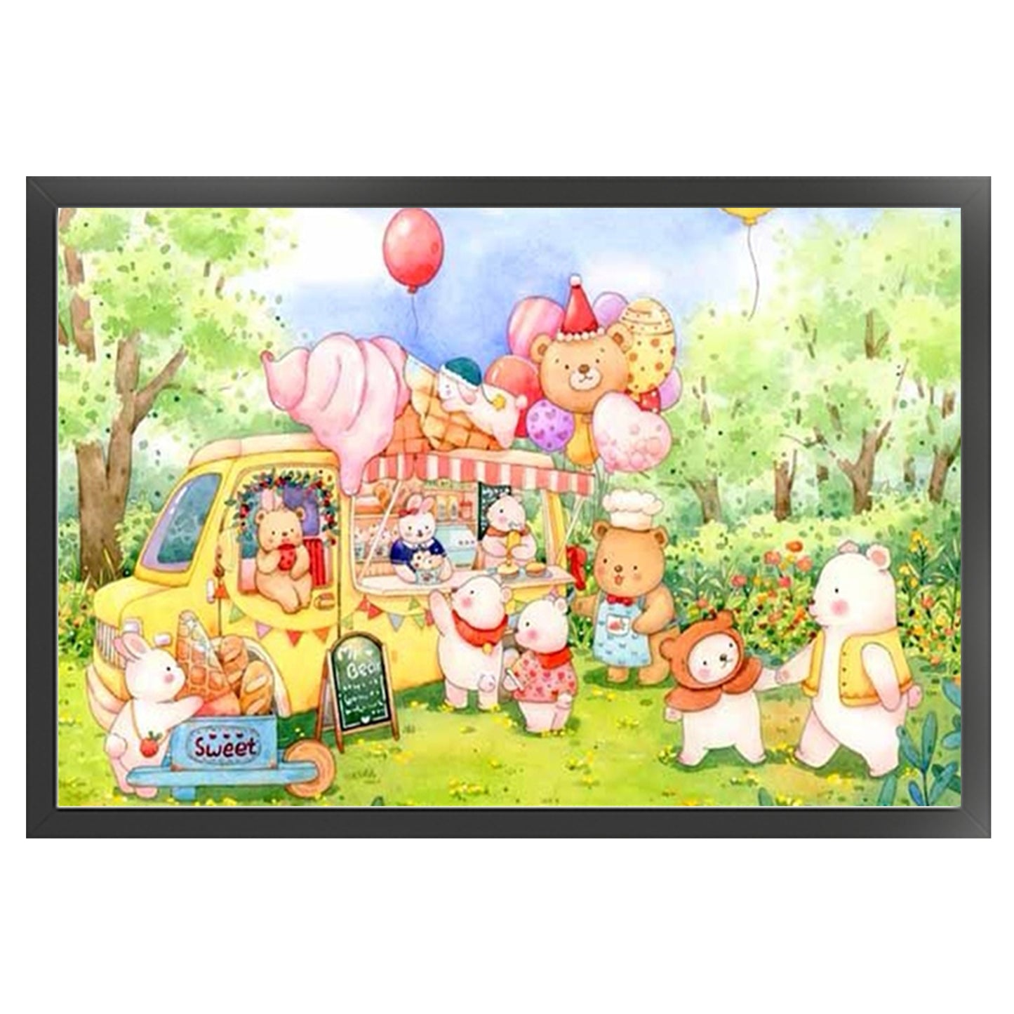 Little White Bear Paradise - 11CT Stamped Cross Stitch 80*50CM (Mona Lisa Brand)
