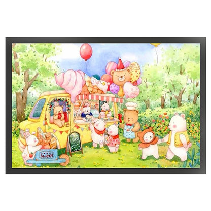 Little White Bear Paradise - 11CT Stamped Cross Stitch 80*50CM (Mona Lisa Brand)