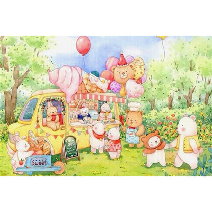 Little White Bear Paradise - 11CT Stamped Cross Stitch 80*50CM (Mona Lisa Brand)