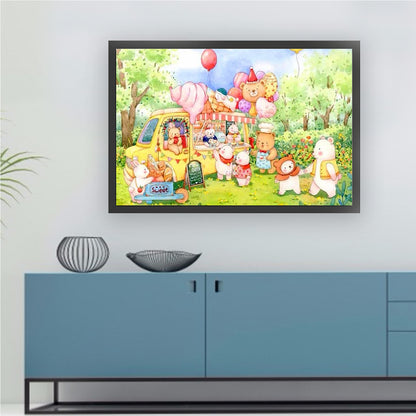 Little White Bear Paradise - 11CT Stamped Cross Stitch 80*50CM (Mona Lisa Brand)