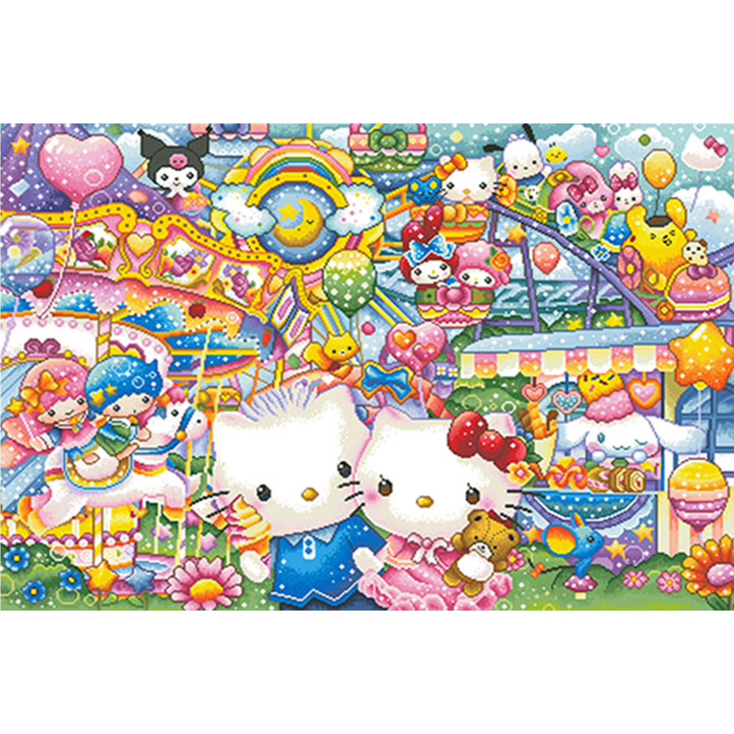Kitty Amusement Park - 11CT Stamped Cross Stitch 110*78CM (Mona Lisa Brand)