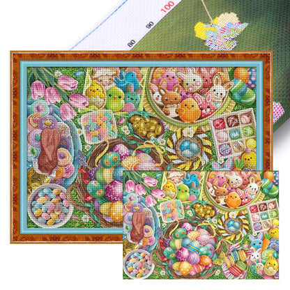 Easter Egg Story - 11CT Stamped Cross Stitch 150*110CM (Mona Lisa Brand)