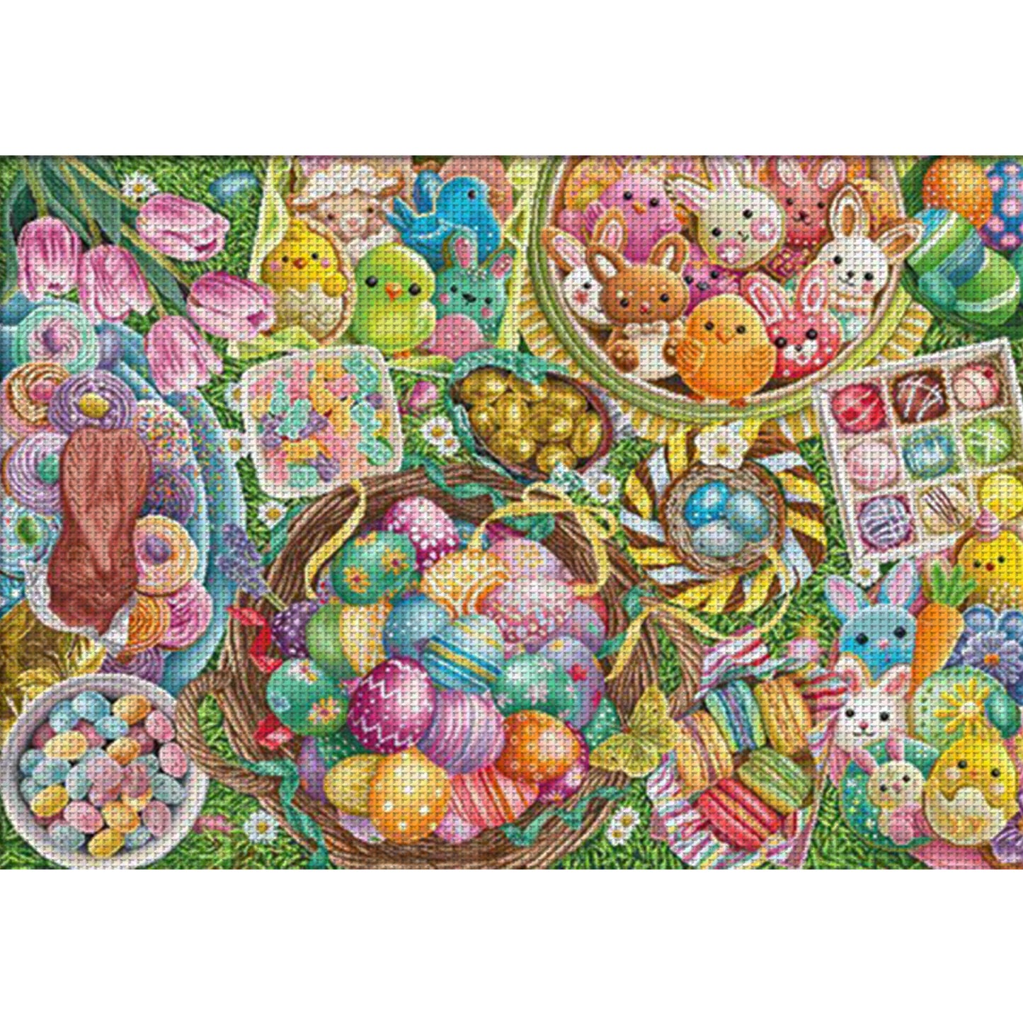 Easter Egg Story - 11CT Stamped Cross Stitch 150*110CM (Mona Lisa Brand)