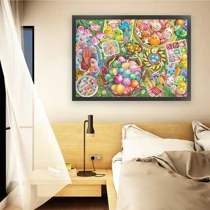 Easter Egg Story - 11CT Stamped Cross Stitch 150*110CM (Mona Lisa Brand)