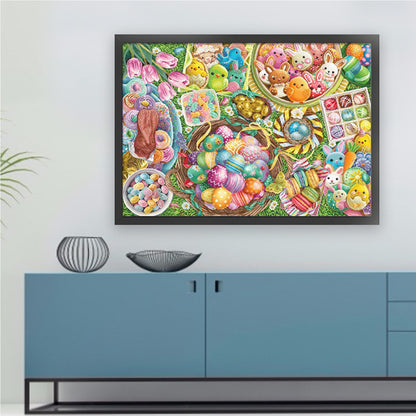 Easter Egg Story - 11CT Stamped Cross Stitch 150*110CM (Mona Lisa Brand)