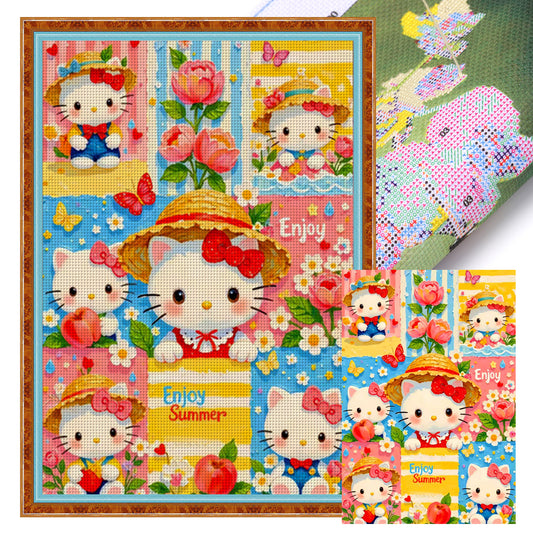 Hello Kitty - 11CT Stamped Cross Stitch 50*70CM (Mona Lisa Brand)