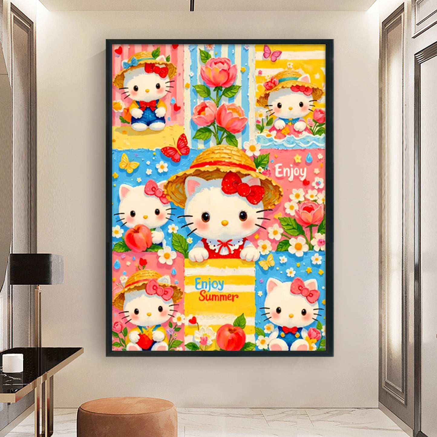 Hello Kitty - 11CT Stamped Cross Stitch 50*70CM (Mona Lisa Brand)