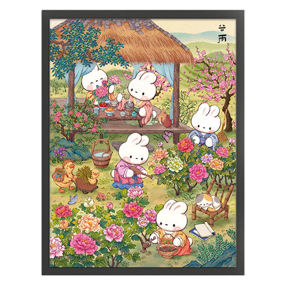 Grain Rain Rabbit - 11CT Stamped Cross Stitch 55*70CM (Mona Lisa Brand)