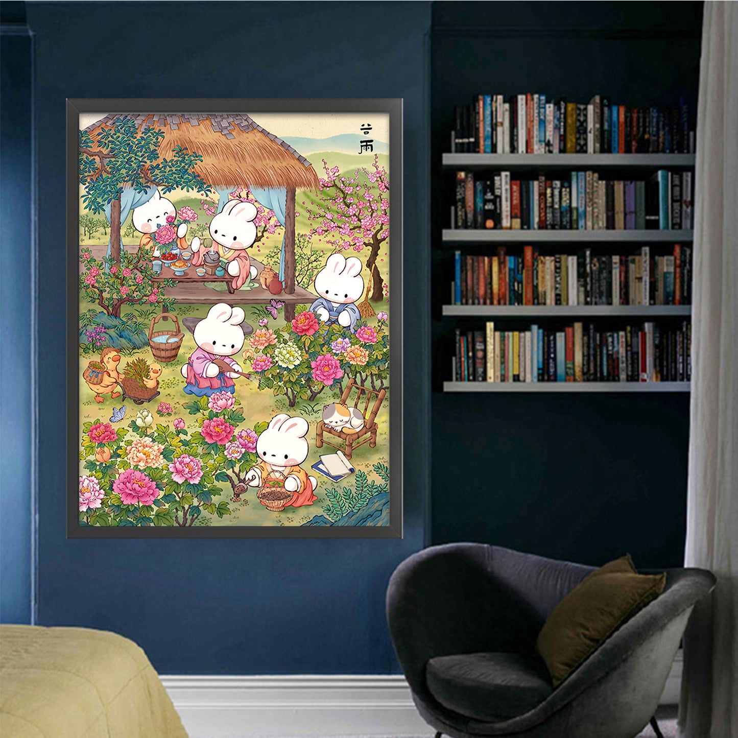 Grain Rain Rabbit - 11CT Stamped Cross Stitch 55*70CM (Mona Lisa Brand)