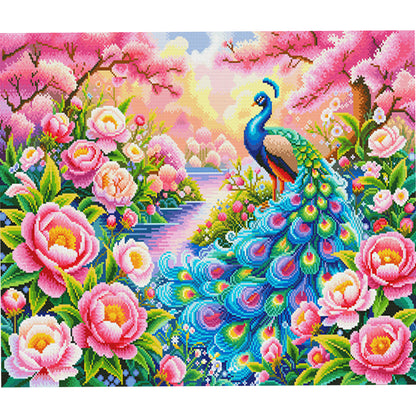 Flowers Bloom In Wealth And Prosperity - 11CT Stamped Cross Stitch 75*68CM(Mona Lisa Brand)