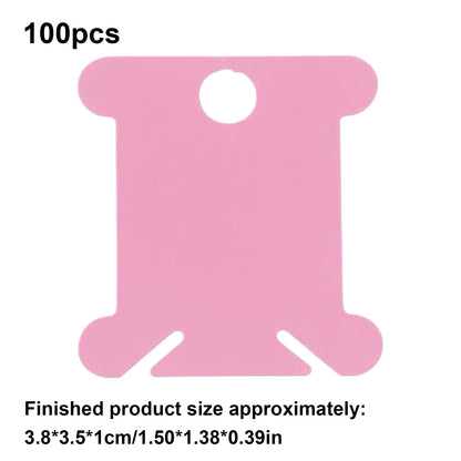 100 PCS Embroidery Floss Bobbins Plastic Embroidery Thread Cards (Random)