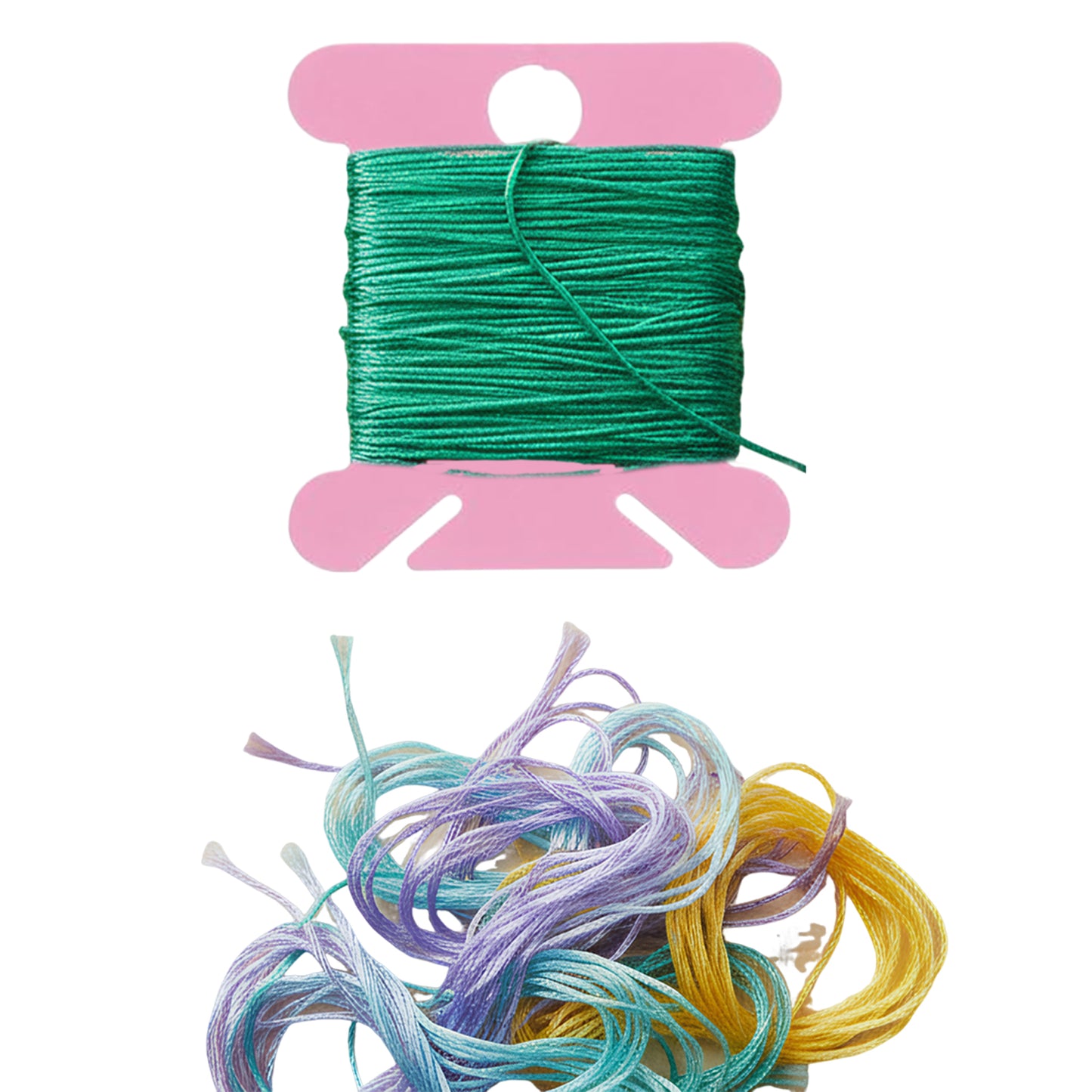 100 PCS Embroidery Floss Bobbins Plastic Embroidery Thread Cards (Random)