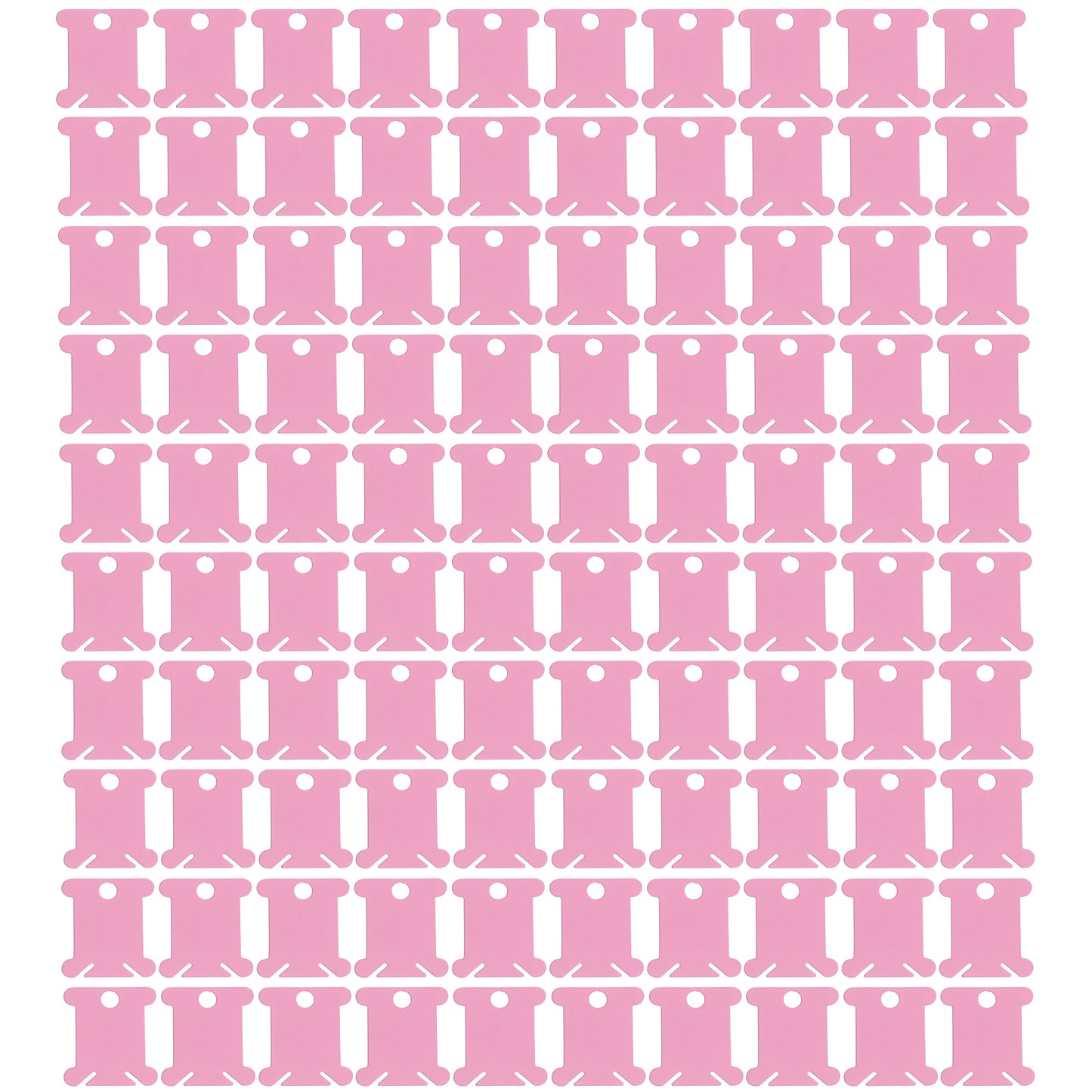 100 PCS Embroidery Floss Bobbins Plastic Embroidery Thread Cards (Frosted Pink)